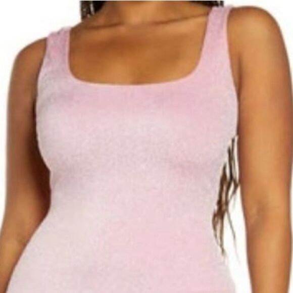 New Naked Wardrobe Metallic Hourglass
Midi Dress In Pink 2X - Picture 3 of 15
